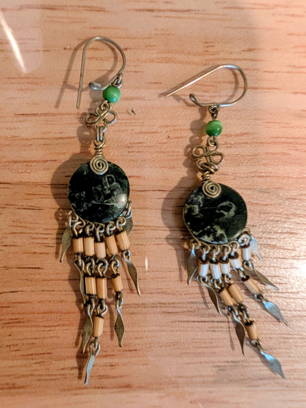 3 Sets Of Handmade Peruvian Artisan Earrings - Andean Metal Beadwork